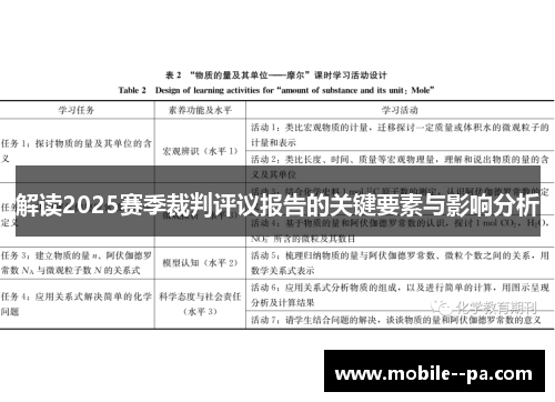 解读2025赛季裁判评议报告的关键要素与影响分析